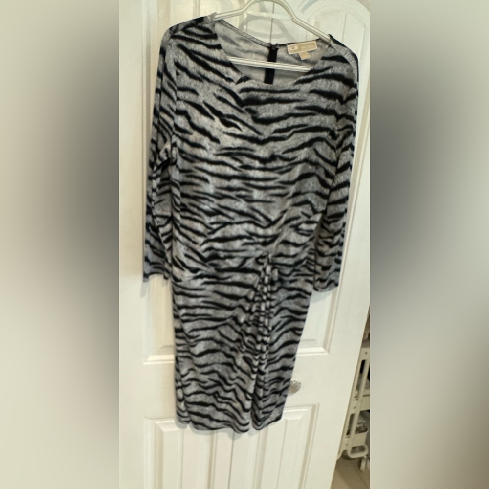 MICHAEL Michael Kors jersey grey snakeskin print dress size L